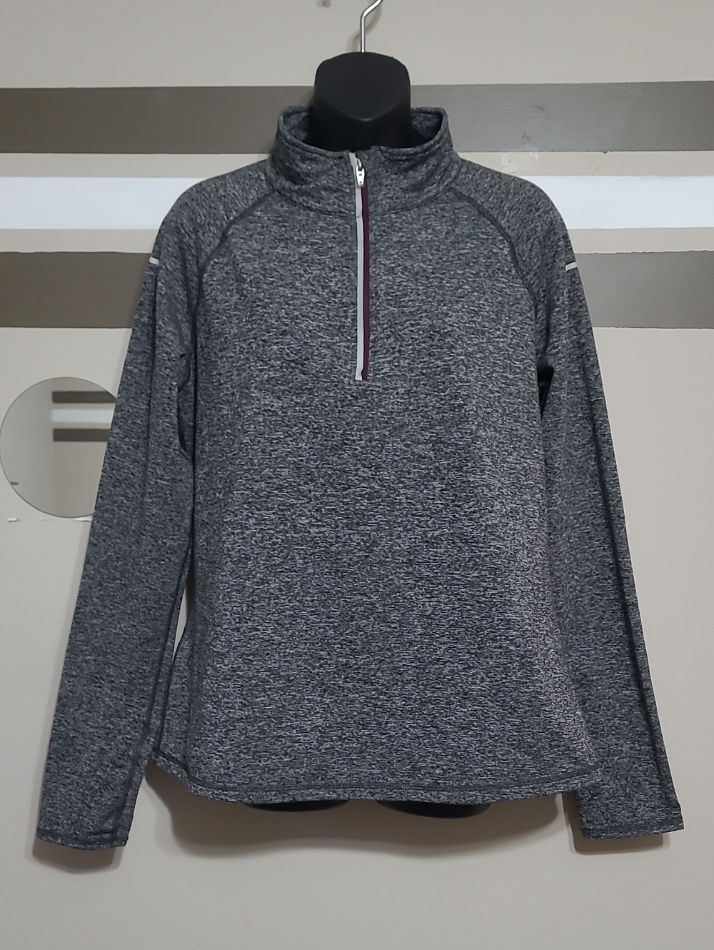 NWOT Athletic Works Women's Heathered Gray Quarter-Zip Pullover Sz XL